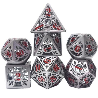 China DND Games Hollow Dies Custom Metal Dice Dungeons and Dragons for sale