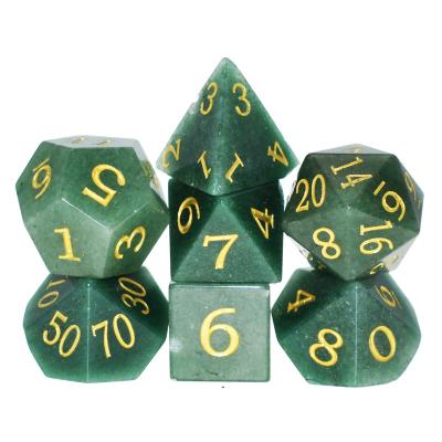 China DND Games Handmade Custom Polyhedral Dice Aventurine Gemstone Stone Dies for sale