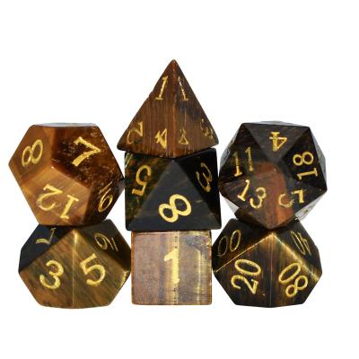 China Dungeons and Dragons and Role Playing Natural Gemstone Handmade Custom Game Stone Engrave Game Dice Set for DnD RPG Dice Set for sale