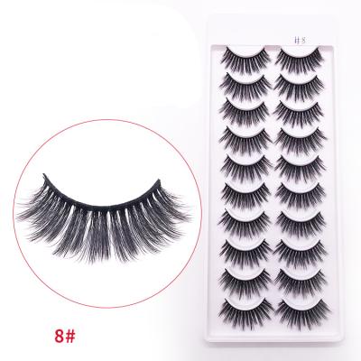 China Wholesale Custom Vendor False Eyelashes Natural Soft 10 Pairs 5D False Mink Eyelashes Natural False Mink Eyelashes for sale