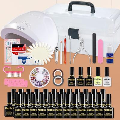 China Nail Art Beauty Professional Soak Off UV Gel Nail Kit With LED Lamp Manicure For Starter for sale