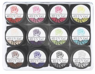 China Nail Art Beauty Professional Nail Art Magic Relief 4D Salon Carved Nail UV Gel 12colors for sale