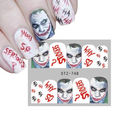 China 3d Nail Art DIY Decoration Sale Skull Demon Best Than Water Decals Nail Art Stickers Decals Halloween Designers Nail for sale