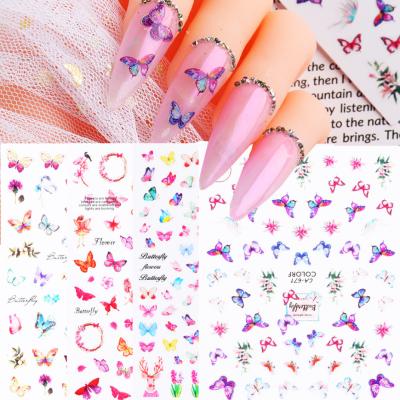 China 3d Nail Art DIY Decoration 2020 New Designer 3D Butterfly Colorful Butterfly Stickers Nail Art Stickers For Nails for sale