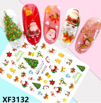 China 3d Nail Art DIY Decoration 2020 Glow in the Dark Nail Art Luminous Christmas Nail Sticker Christmas Manicure Decals for sale