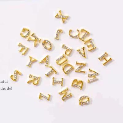 China New Trendy 3D Nail Art 26 Alloy Alphabet Nail Jewelry Nail Decoration Charms for sale