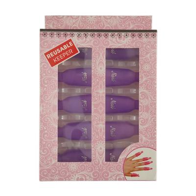 China Art Polish Soak Off Remover Reusable Plastic Wrap 10pcs Color Screen Nail Staple Cleaner Tool for sale