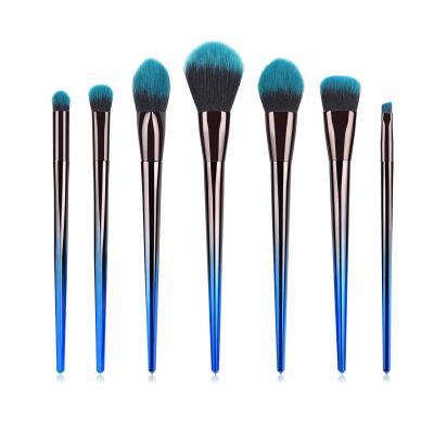 China Angular Blush 2020 New Makeup Brush Private Label Set Foundation Blue Eyeshadow Make Up Brush Set for sale