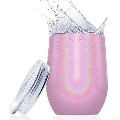 China High Quality Wine Glass Wholesale Stemless Color Rainbow Party Stemless Colored Stainless Disposable for sale