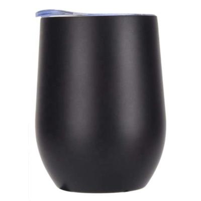 China Stored Wine Tumbler Vacuum Insulated Stemless Puddle Proof Wall Mounted Wine Liquor Mug Double Tumbler For Cafe Wine Cocktails Ice Cream for sale