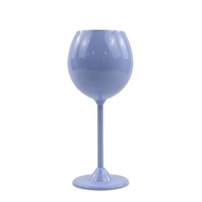 China Viable BPA Free Stainless Steel Stem Single Wall Tumbler Elegant Metal Stem 12 Ounce Wine Glass for sale