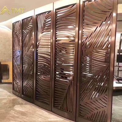 China PVD plating luxury metal screen lobby dividers decoration for hotel club bank decorative solution metal decoration for sale