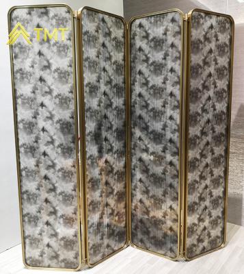 China PVD Plating Decorative Metal Partition Screen Room Dividers Restaurant Decorative Wall Panel for sale