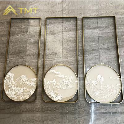 China PVD Plating Custom Art Metal Frame For Hotel Lobby Decorative Stainless Steel Hotel Decoration for sale