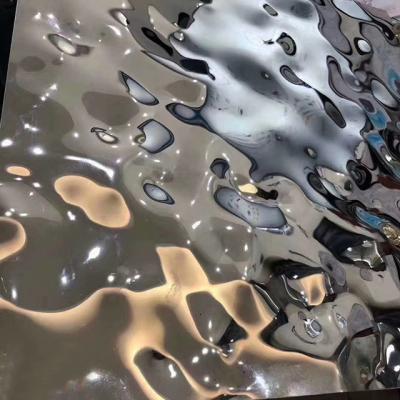 China Luxury Indoor Outdoor Decoration sus 304 Mirror Ripple Stainless Steel Sheet for sale