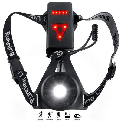 China 3 Modes LED Head Torch Camping Rechargeable Portable Running Light Warning Lamp 250 Lumens Running Light Chest for sale