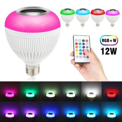 China Contemporary Music Light E27 12W RGB LED Lighting Wireless Music Play Bulb For Hotel Restaurant Home Party for sale