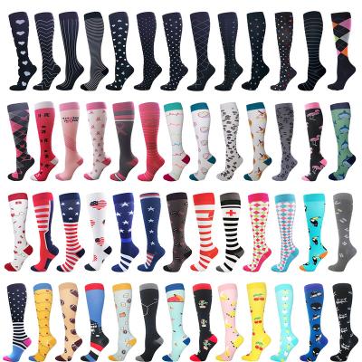 China Breathable Custom Made Knee Marathon 15-20mm Hg Hospital Nurse High Pressure Socks for sale