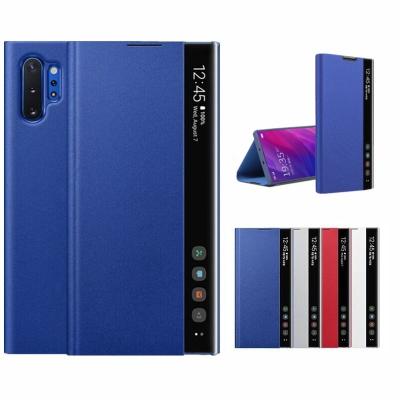 China Side Window Shockproof Sleep Intelligence Cover Smart Leather Case For Samsung Note 10 Plus for sale