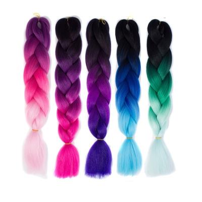 China Hot 24 Inch 3 Tone Ombre Braiding Hair Synthetic Crochet Hair Bulk Hair Extensions for sale