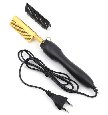 China Foldable Portable Hair Straightener Hot Curler Electric Heating Comb 2 in1 Hot Comb On Sale for sale