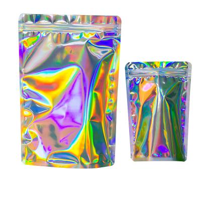 China Wholesale Recyclable Laser Zipper Sealed Holder Up Pouch One Side Transparent Laser Factory Wholesale Price for sale