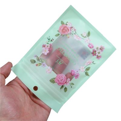 China Shock Resistance Custom Printed Waterproof Four Side Seal Zipper Makeup Tools Brush Bags With Clear Front for sale