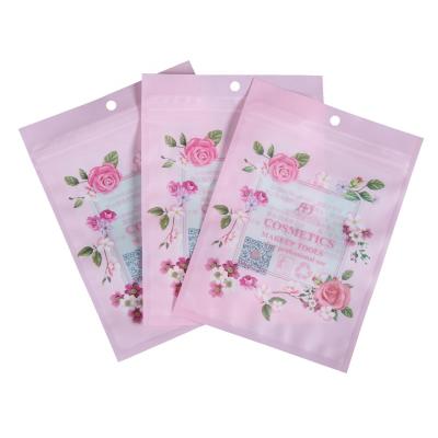 China Moisture Proof Makeup Tools Facial Pad Packaging Bags With Zipper On Top for sale