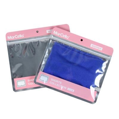 China Barrier Customize Custom Plastic Packaging Pouch Wholesales Underwear Bag Resealable Zipper For Women's Panties for sale