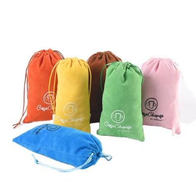 China Low MOQ purchases add Personalized Colorful Logo Canvas dust proof fabric 100% natural cotton drawstring bag with string for sale