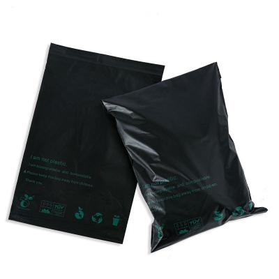 China Packaging Mailers Biodegradable Poly Custom Printed Express Shipping Bag With LOGO Eco Friendly Black Matte for sale