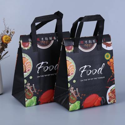 China Waterproof Printable Tea Insulation Milk Delivery Bag Takeout Seafood Refrigerated Insulation Lunch Carry Bag For Restaurant Thermal for sale