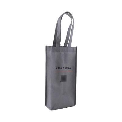 China Custom Logo Handled Reusable 2 Bottle Non Woven Eco Friendly Non Woven Wine Bag Wine Packaging Bag With Handle for sale