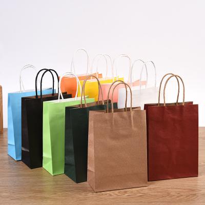 China Recycled Materials Customized Fashion Offset Fancy Print White Brown Kraft Paper Gift Sealed Paper To Carry Bag With Twisted Handle For Shopping for sale