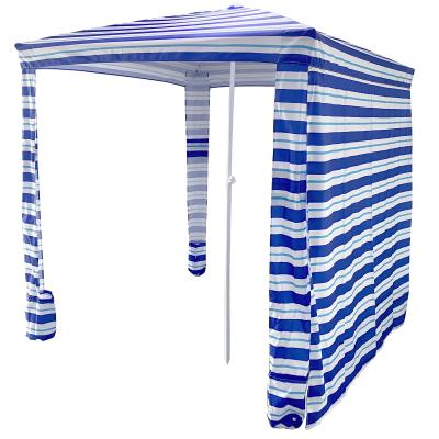 China Modern Premium Modern Sun Shelter Canopy Stripe Canvas Portable Aluminum Outdoor Square Beach Shade Tent for sale