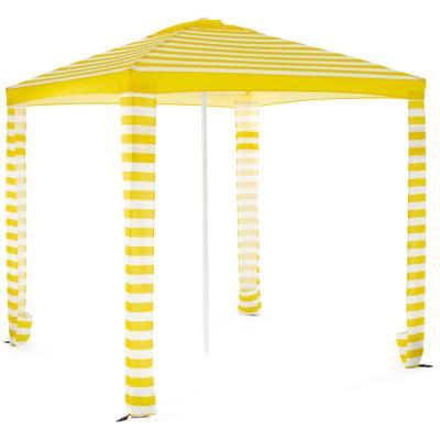 China Modern Portable Comfortable Large Shade Striped Beach Tent Sun Shelter for sale