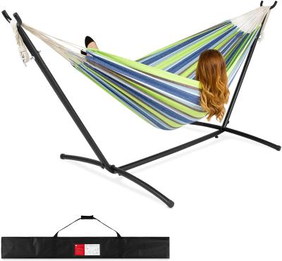 China Popular Durable Newcomer Design Cotton Hammock With Logo Stripe Design Hammock for sale