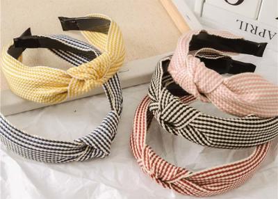 China GLH005 Simple cross check headband women's wide version of crimped knot headband hair accessories wholesale for sale