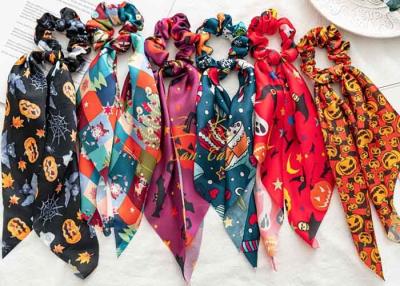 China Autumn winter Christmas scrunchies Halloween festival streamer lady decorative hair bands accessories for sale