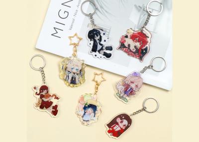 China Custom Clear acrylic key chain DIY creative anime cartoon key ring character pendant star humanoid set brand wholesale for sale