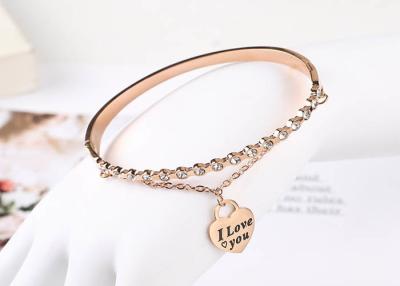 China Stainless steel letter diamond 18K bracelet female love Roman tag bracelet titanium steel buckle logo words wholesale for sale