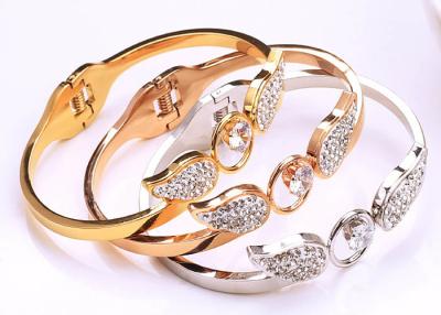 China Korean angel titanium steel hollowed out bracelet diamond accessories female zircon spring opening pouch drill hand ring for sale