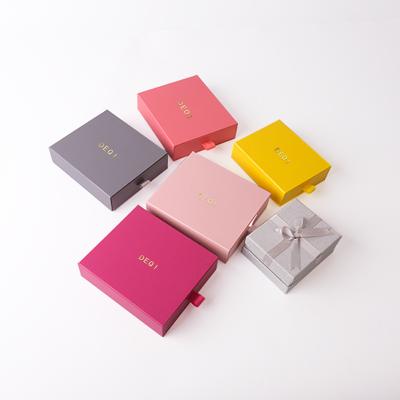 China Attractive Design Custom Cheap Pink Jewelry Bags Small Drawer Pouches And Boxes Set With Logo For Gifts for sale