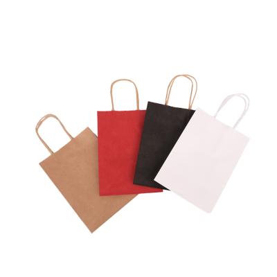 China Recycled Materials Customized Black Colorful Customized Famous Brands Logo Packaging Kraft Paper Bag With Rope Handle Cloth For White Gift Birthday for sale