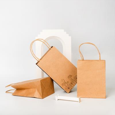 China Store Custom Carrier Loot Materials Recycled Recyclable Eco Friendly Offset Printing Kraft Bag With Twisted Rope Handle For Fashion Shoes for sale