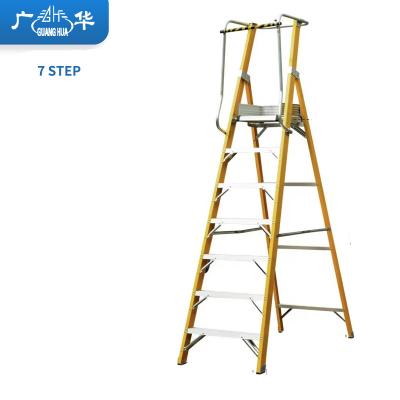 China Single Sided Folding Ladders 7 STEP Fiberglass Ladder for sale