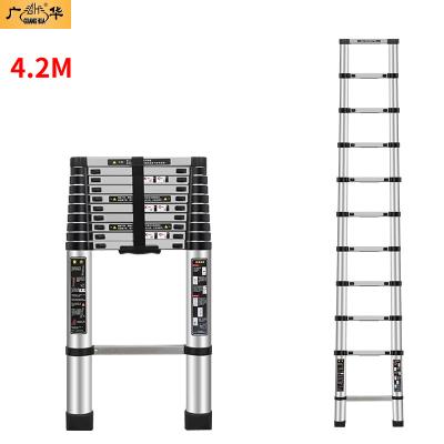 China Folding Ladders 4.2M High Quality Saftey and Max Step Ladder Durable Aluminum Telescopic Folding Sale for sale