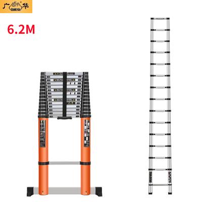 China Folding Ladders 6.2M Aluminum Telescopic Ladder Lift EN131 for sale