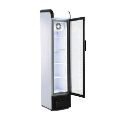 China 105~650L Single-Temperature Single Door Slim Display Cooler, Upright Showcase Refrigerators Supermarket Beer Fridge Cold Drinks Fridge for sale