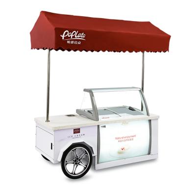 China Commercial supermarket trolley ice cream display ice cream display Single-temperature refrigerated ice cabinet for sale